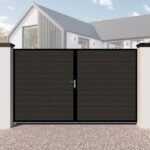 Composite Driveway Gates - The York - Flat Top - horizontal cladding