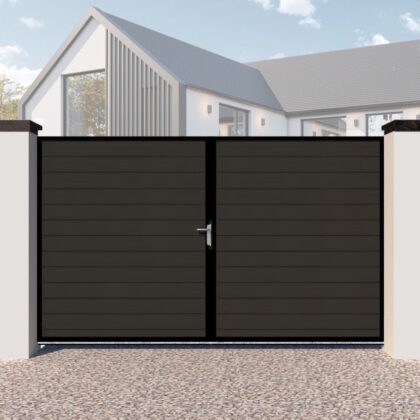 Composite Driveway Gates - The York - Flat Top - horizontal cladding