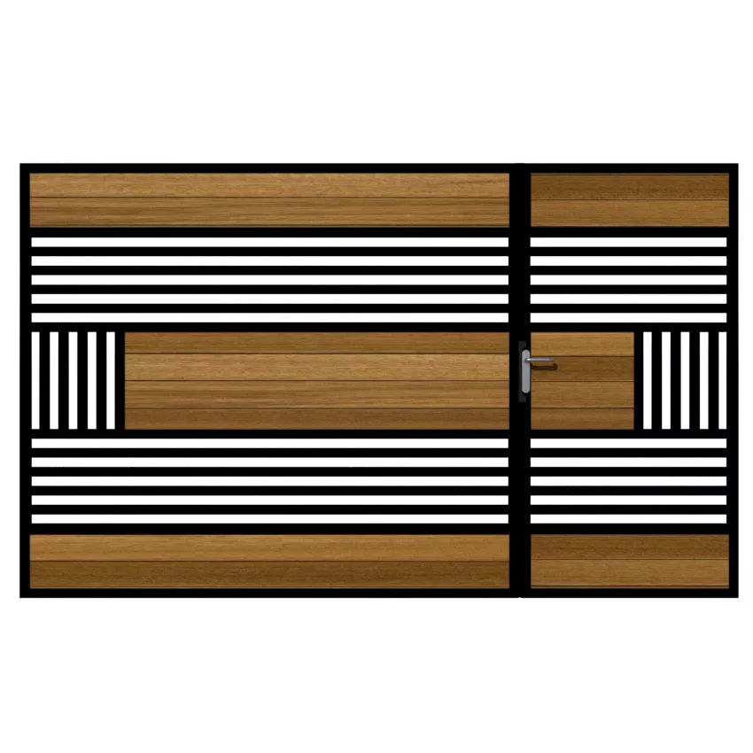 Harrogate Iroko Split Driveway Gate