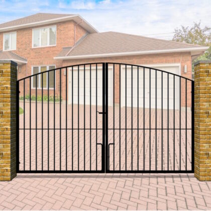 Metal Driveway Gate - Bow Top - The Bude High