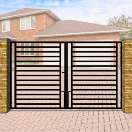 Metal Driveway Gate - Modern Design - Flat Top - The Camden High