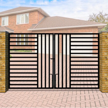 Metal Driveway Gate - Modern Design - Flat Top - The Chelsea High