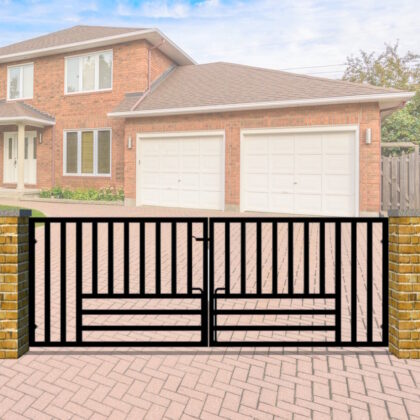 Metal Driveway Gate - Modern Design - Flat Top - The Kensington Low