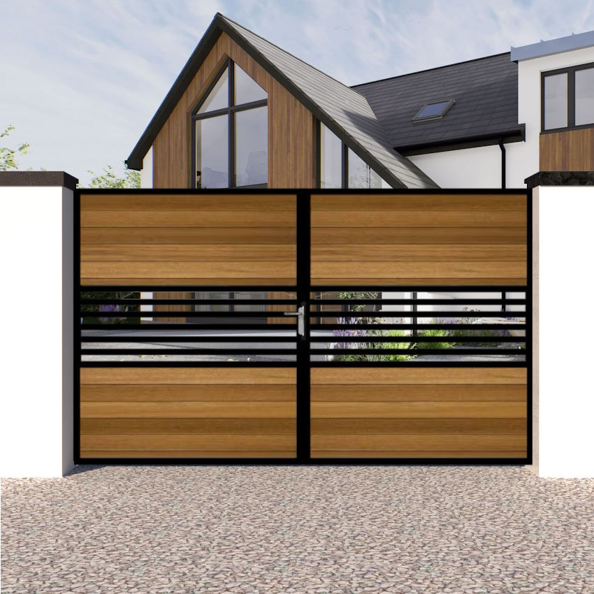 Metal-Framed-Driveway-Gate-The-Westgate - modern flat top