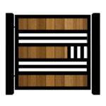 Metal Framed Garden Gate with Iroko - The Harrogate