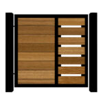 Metal Framed Garden Gate with Iroko - The Stamford