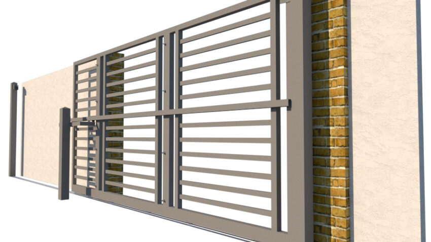 Metal Sliding Gate - The Camden - side