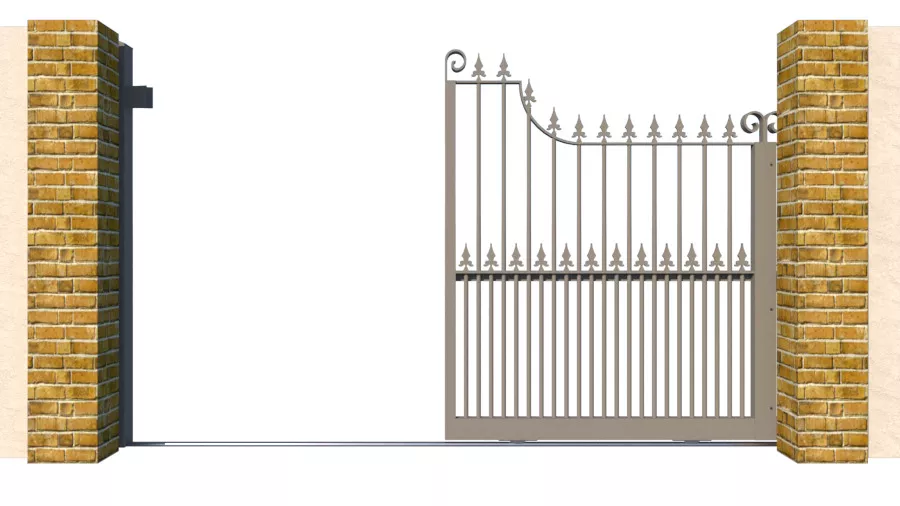 Metal Sliding Gate - The Chester - open