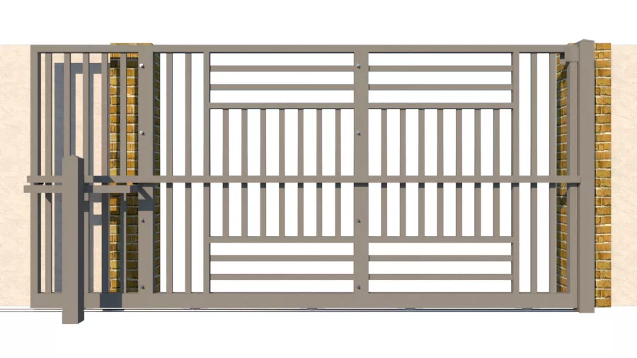 Metal Sliding Gate - The Kensington - rear