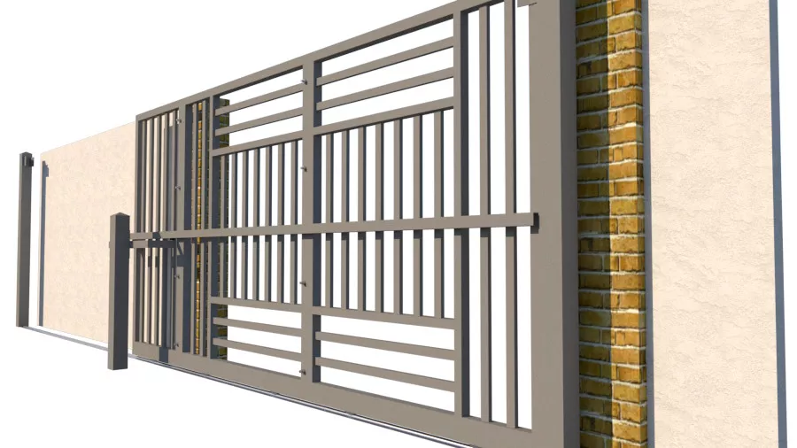 Metal Sliding Gate - The Kensington - side