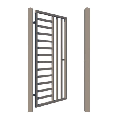 Metal side gate - The Chelsea - showing opening - Gates and Fences UK