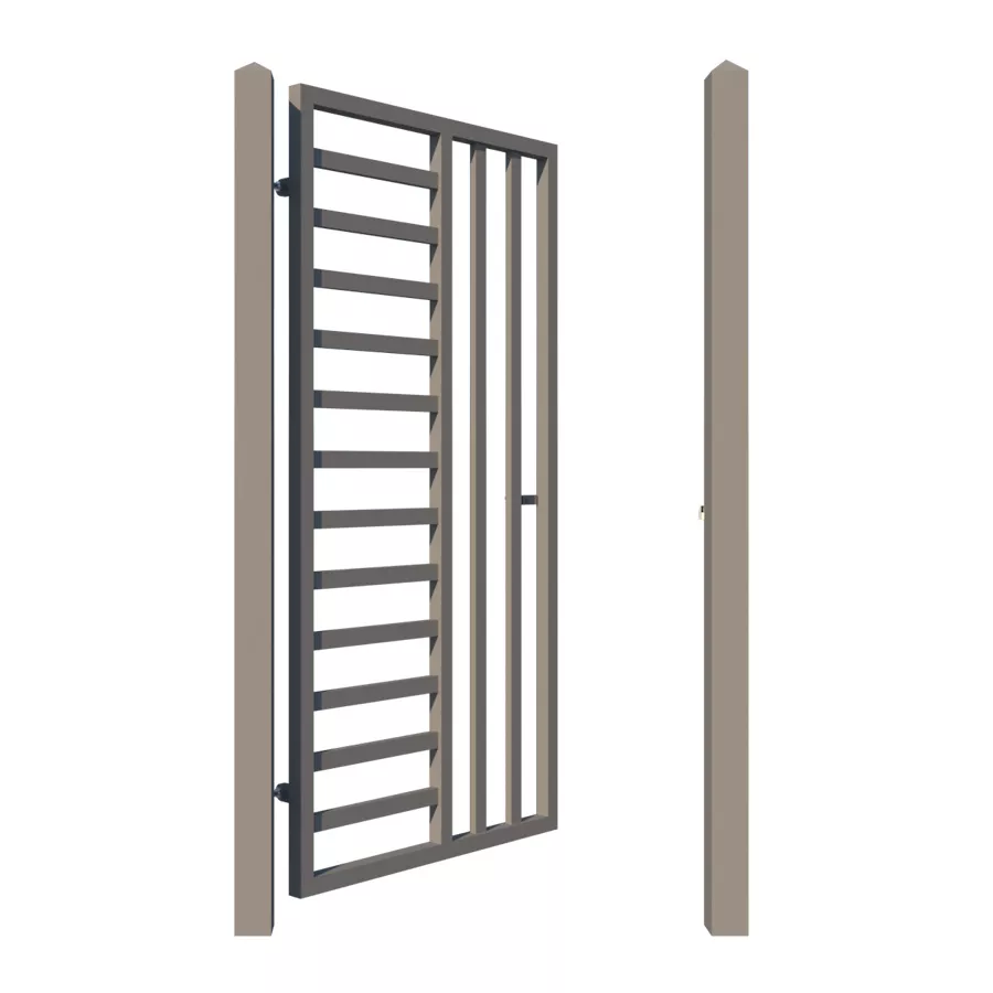Metal side gate - The Chelsea - showing opening - Gates and Fences UK