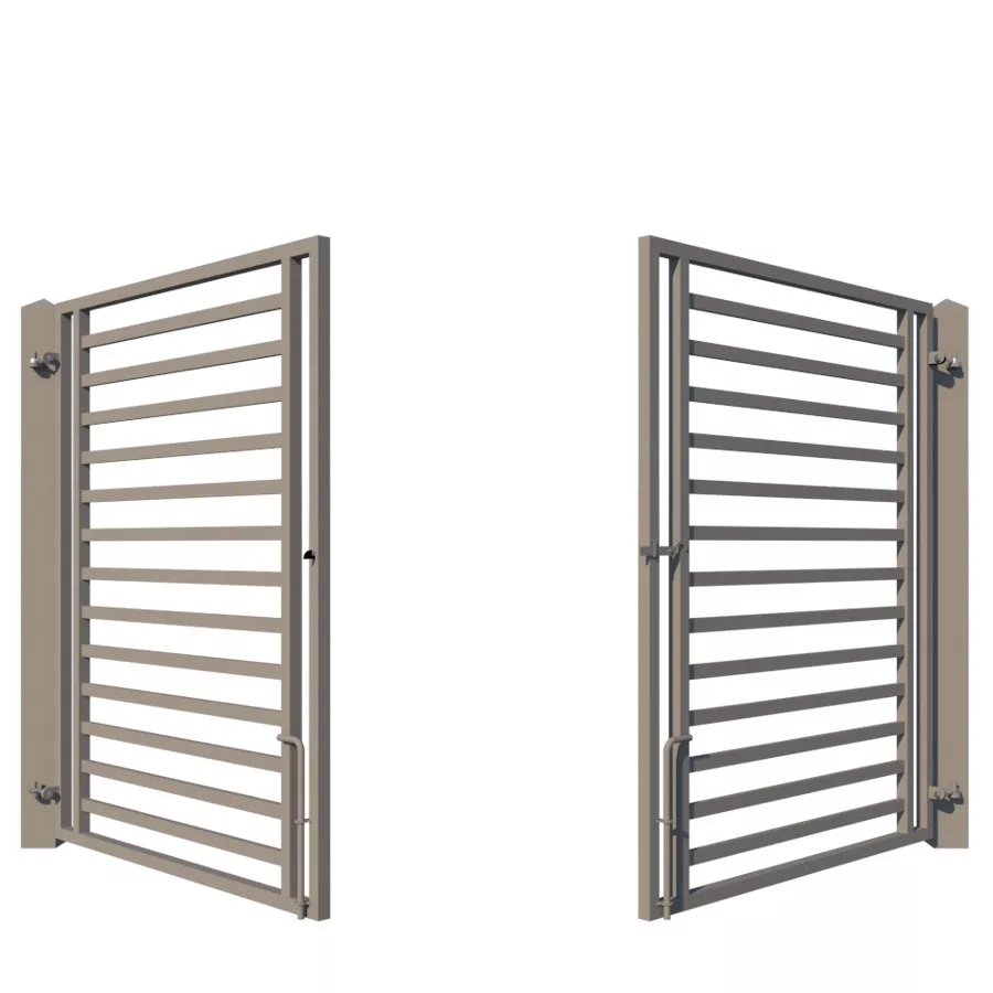 Modern Driveway Gate design - the Camden - opening - rear