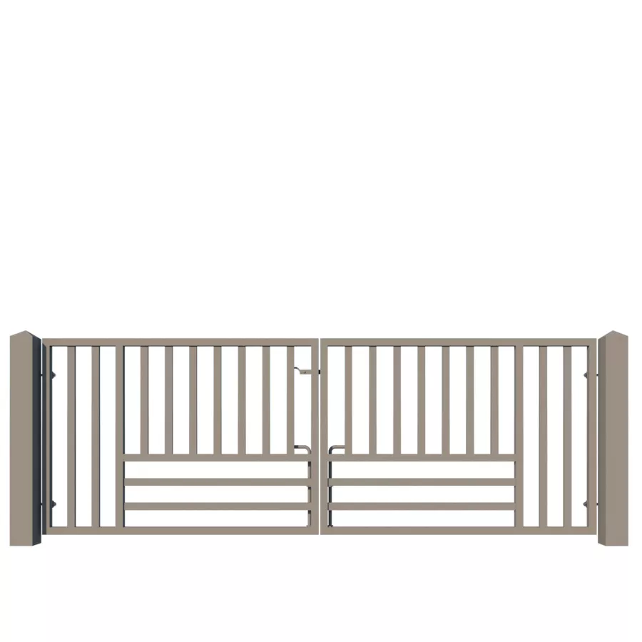 Modern Metal Driveway Gate - The Kensington Low - closed