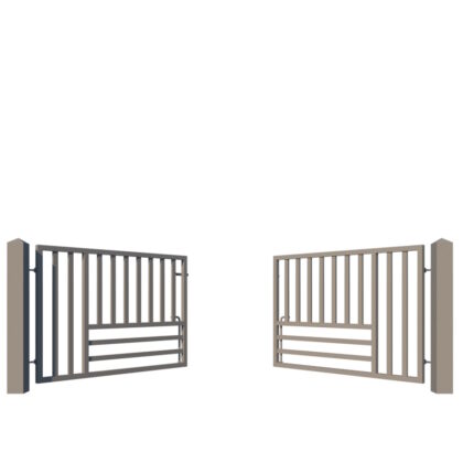 Modern Metal Driveway Gate - The Kensington Low - opening