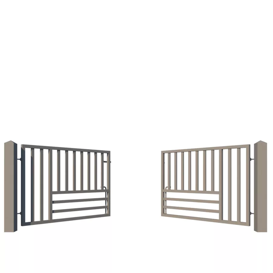 Modern Metal Driveway Gate - The Kensington Low - opening