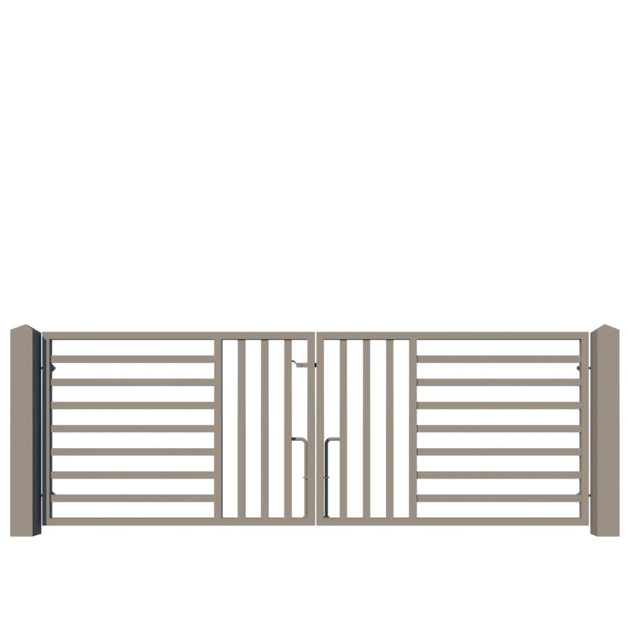 Modern Metal Driveway Gate design - the Chelsea Low - closed