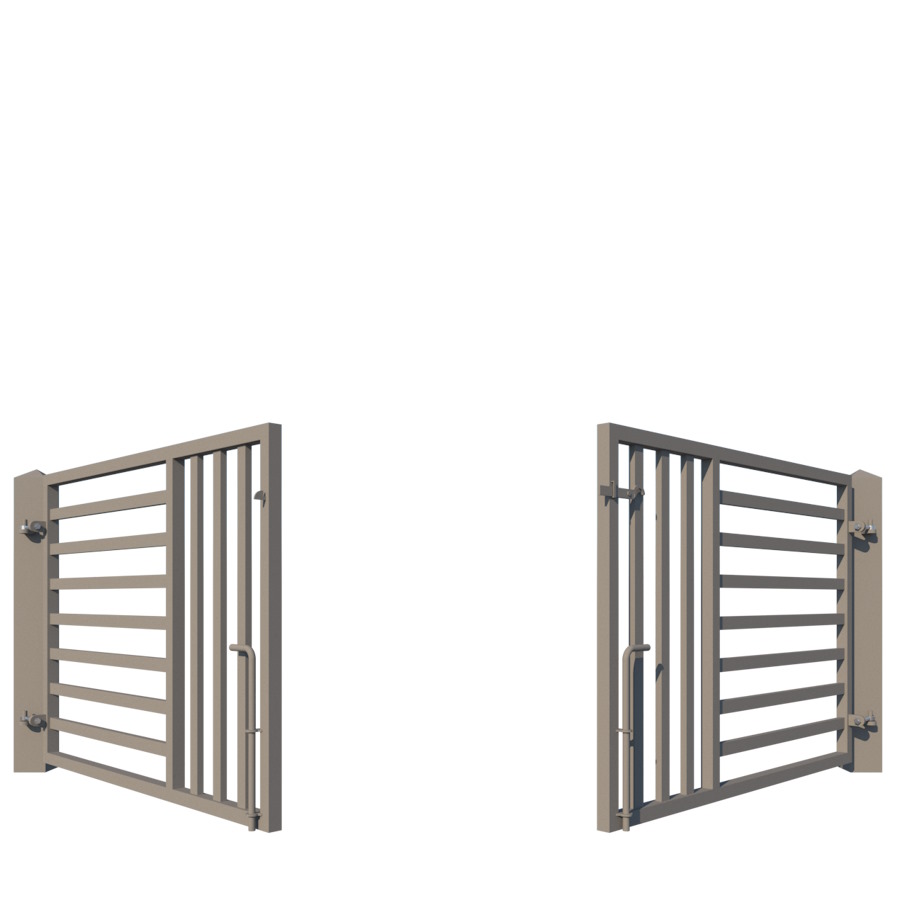 Modern Metal Driveway Gate design - the Chelsea Low - rear view