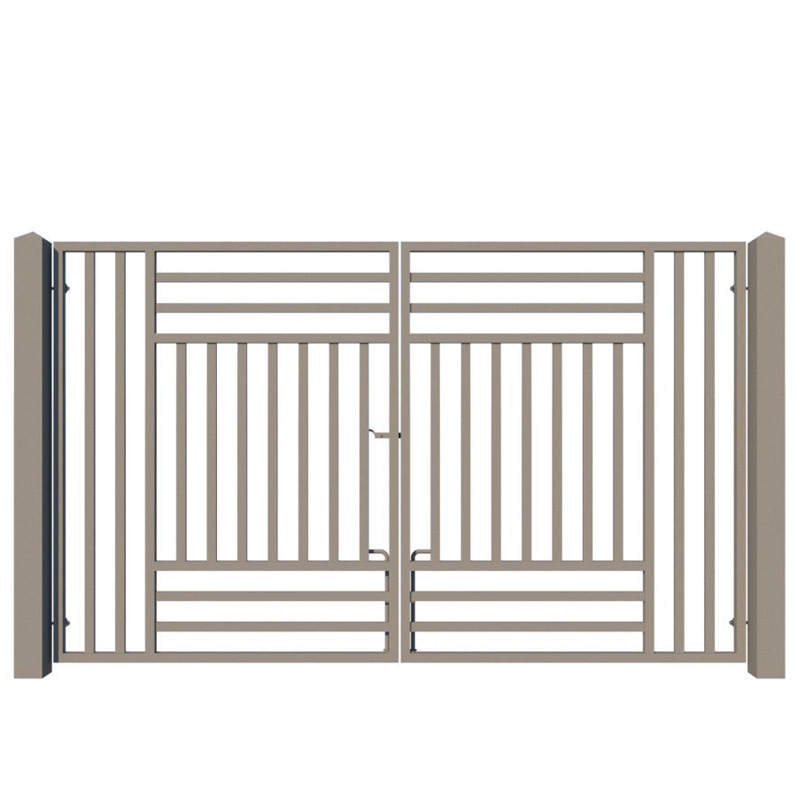 Modern metal driveway gate - The Kensington - showing closed