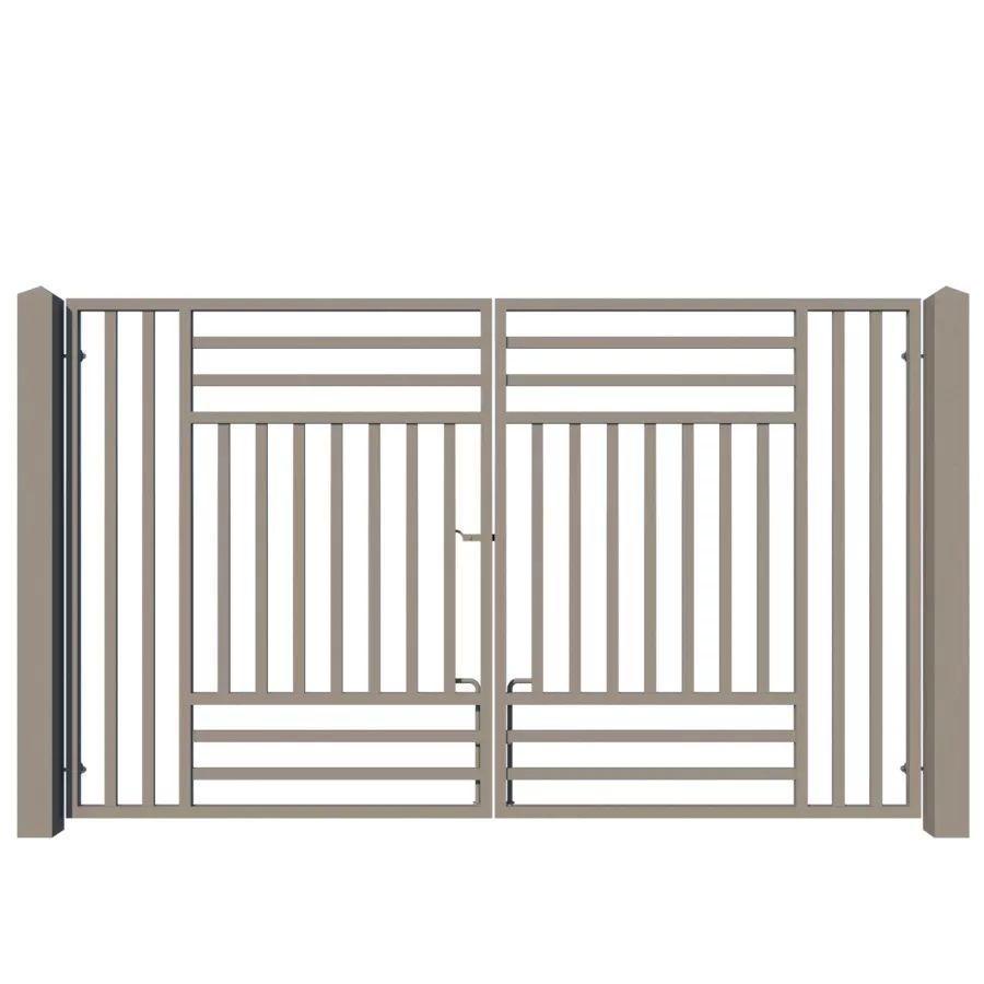 Modern metal driveway gate - The Kensington - showing closed