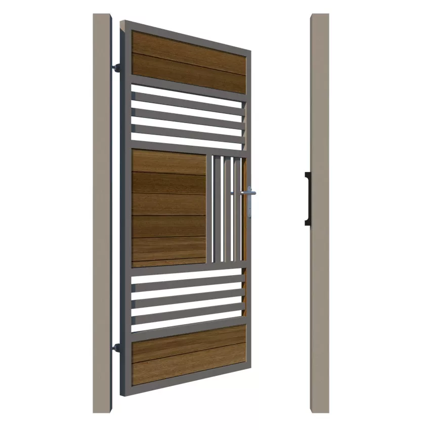 Side Gate - Metal Framed with Timber - The Harrogate - opening