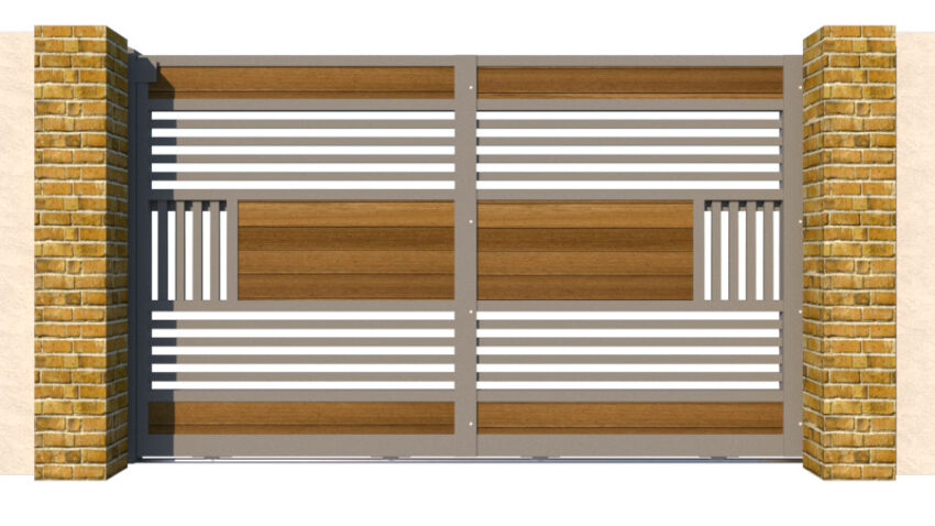 Sliding Gate - Metal Framed with Timber - The Harrogate - closed