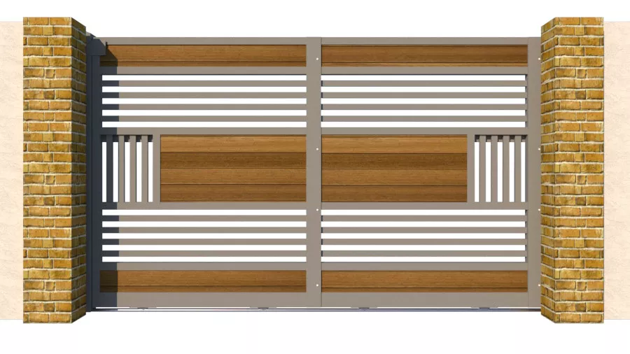 Sliding Gate - Metal Framed with Timber - The Harrogate - closed