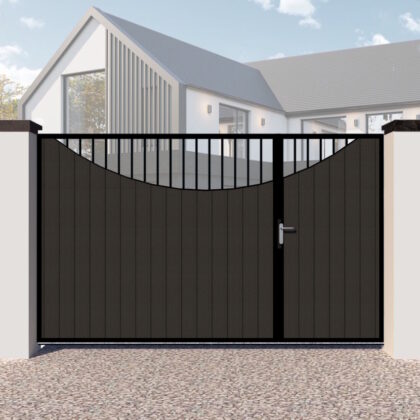 Split Entrance Gates in Composite - Flat Top - The Lyndhurst