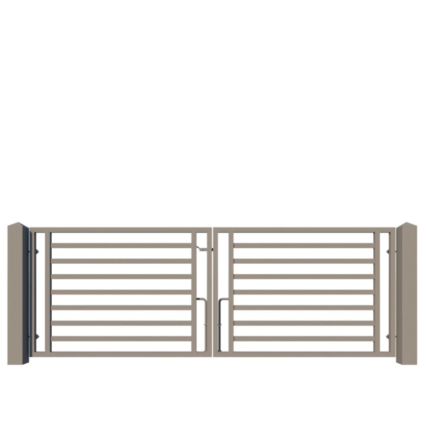 The Camden Low Metal Driveway Gate - closed gate