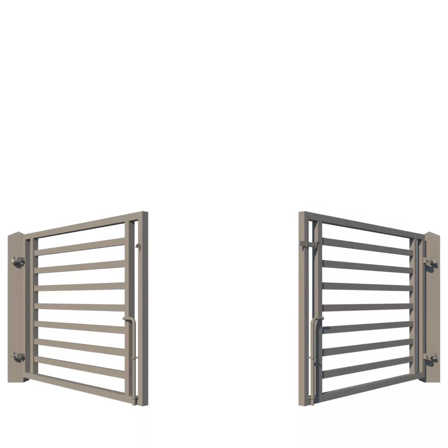 The Camden Low Metal Driveway Gate - opening - rear view