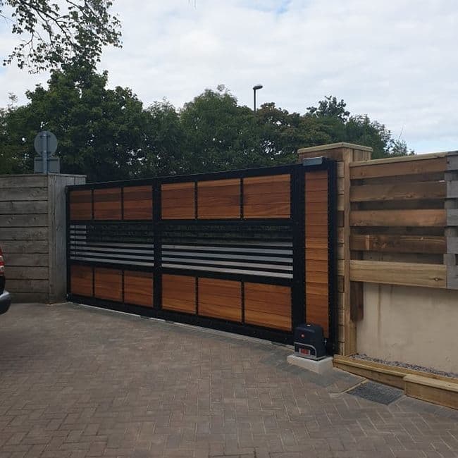 Westgate Sliding Gate Metal And Wood, Wooden Sliding Gate Design