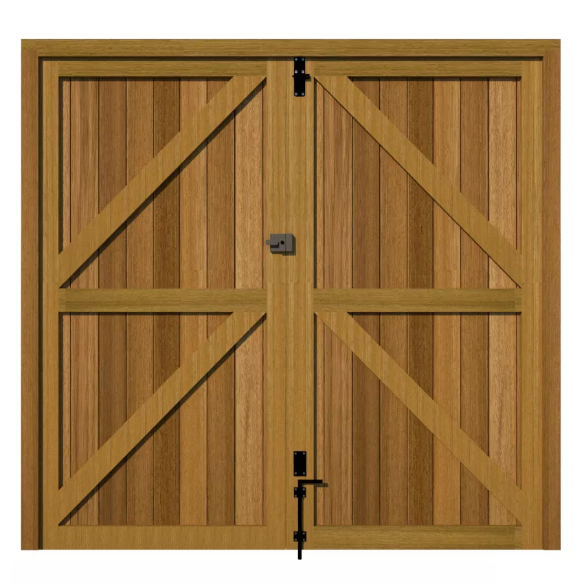 Garage Doors - Hardwood - The Brentwood - rear