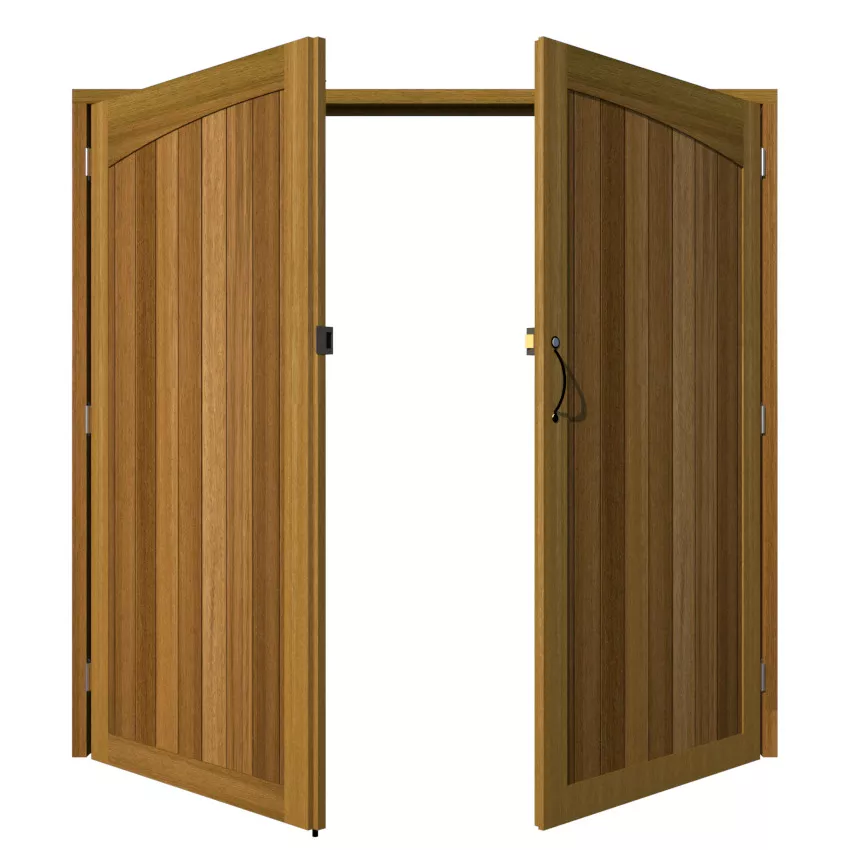 Garage Doors - Hardwood - The Pettswood - open both