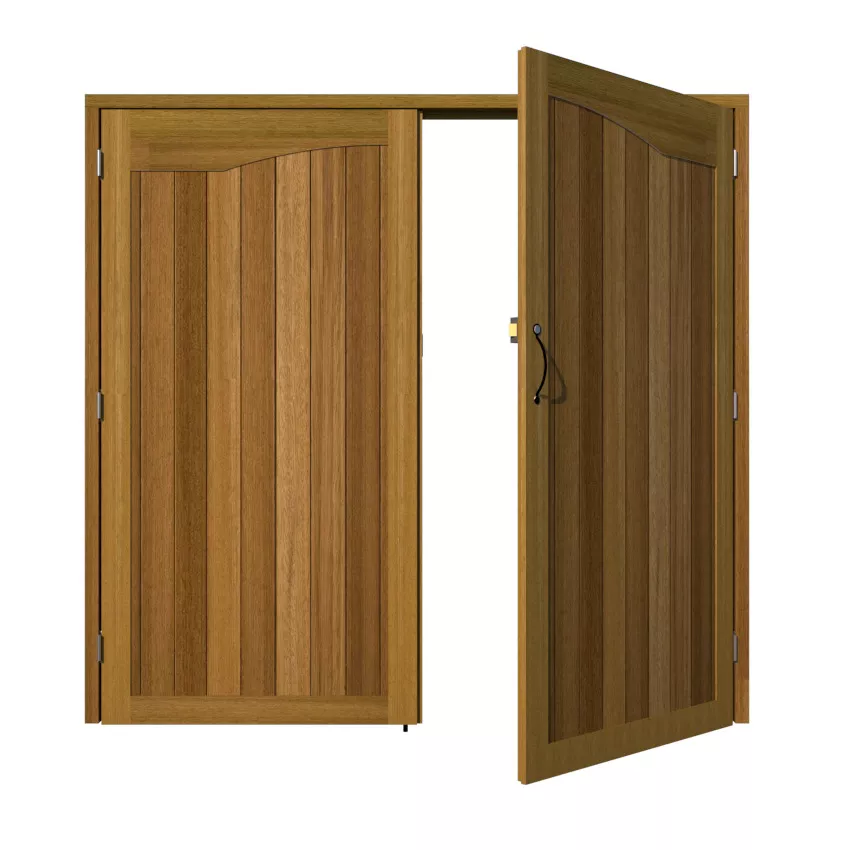Garage Doors - Hardwood - The Regent - open