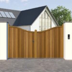 Hardwood Driveway Gate - Swan Neck - The Cotswolds
