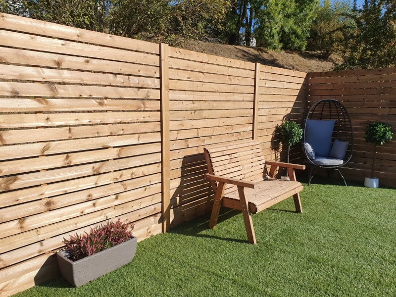 Slatted Garden Fence Panel - The Bigbury