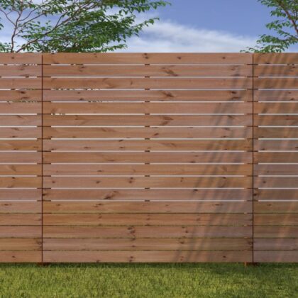 Slatted Wooden Fence Panel