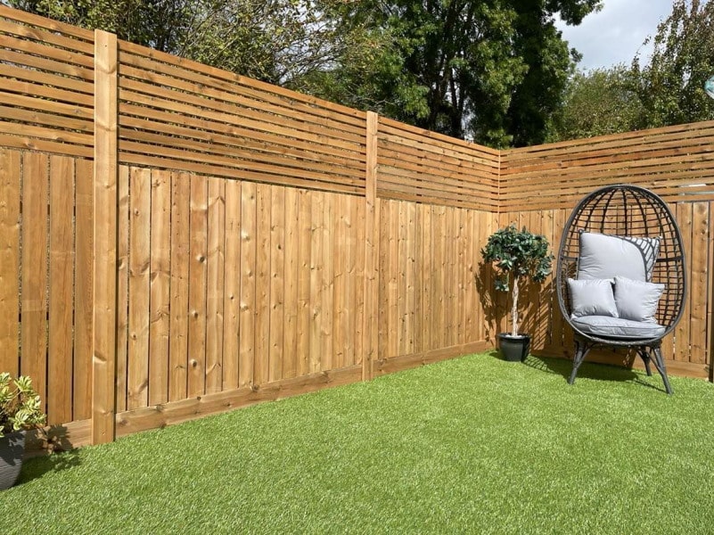 Garden Fence Panel - horizonal and vertical slatted - The Fistral