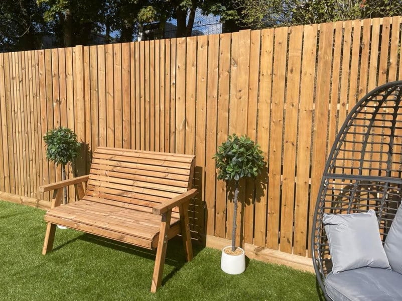 Vertical Slatted Garden Fence Panel - The Woolacombe 1