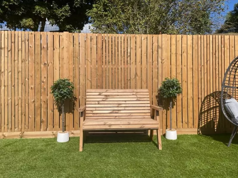 Vertical Slatted Garden Fence Panel - The Woolacombe 4