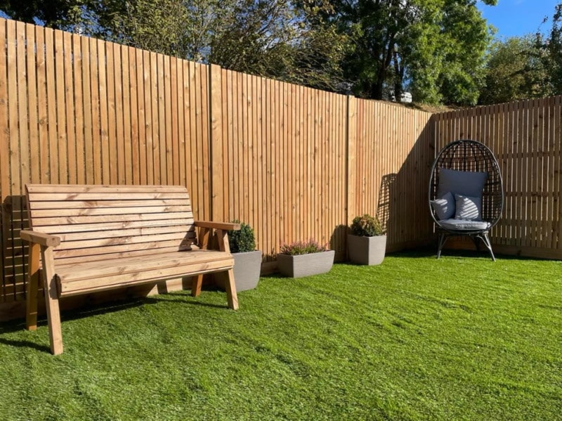 Vertical Slatted Garden Fence Panels - the Elbury