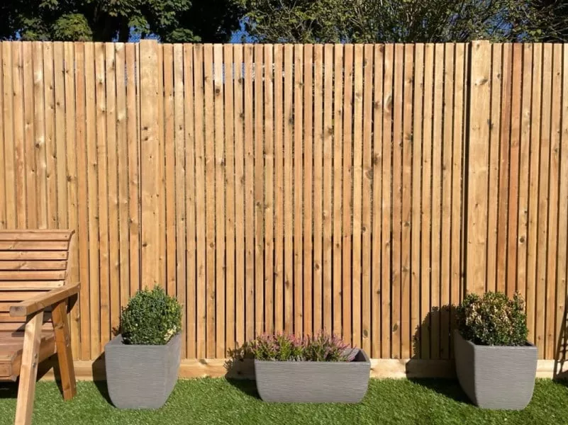 Vertical Slatted Garden Fence Panels - the Elbury 2
