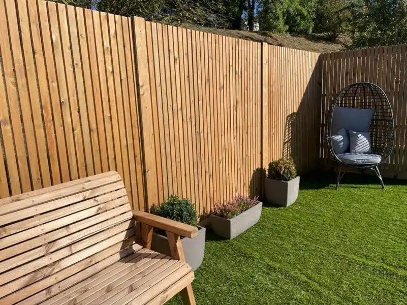 Vertical Slatted Garden Fence Panels - the Elbury 3