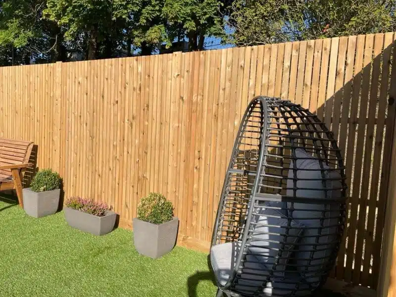 Vertical Slatted Garden Fence Panels - the Elbury 4