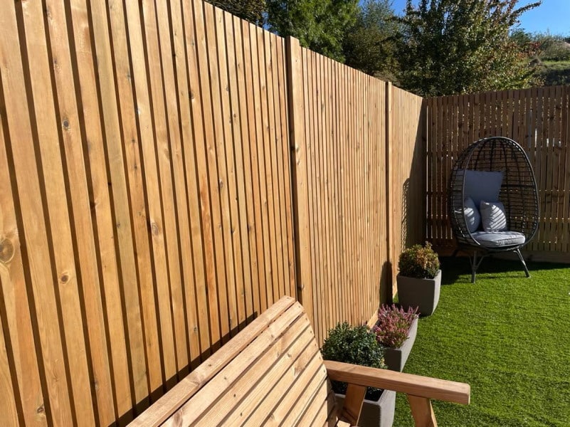 Vertical Slatted Garden Fence Panels - the Elbury f
