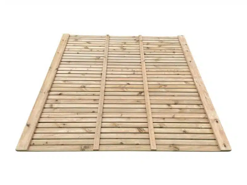 Vertical Slatted Garden Fence Panels - the Elbury rear