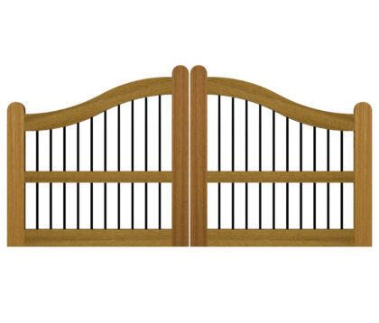Open Panelled Driveway Gate - The Bodmin - Hardwood