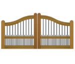 Open Panelled Driveway Gate - The Brunel - Hardwood
