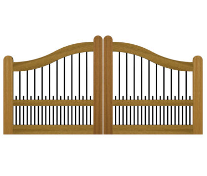 Open Panelled Driveway Gate - The Brunel - Hardwood