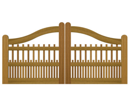 Open Panelled Driveway Gate - The Dartmouth - Hardwood